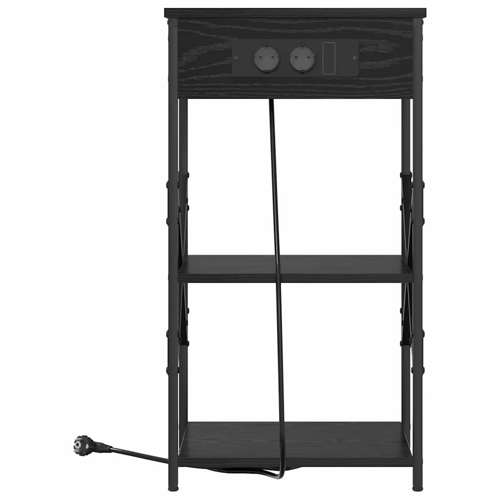 Natskab med hylde Sort eg 41 x 31 x 76 cm Konstrueret træ