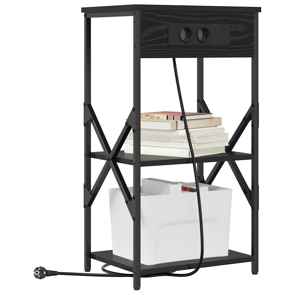 Natskab med hylde 2 pcs Sort eg 41 x 31 x 76 cm Konstrueret træ