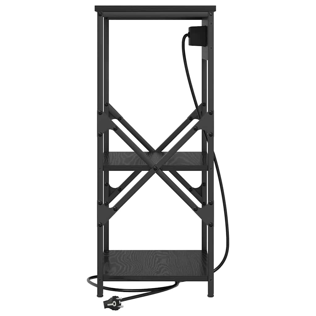 Natskab med hylde 2 pcs Sort eg 41 x 31 x 76 cm Konstrueret træ