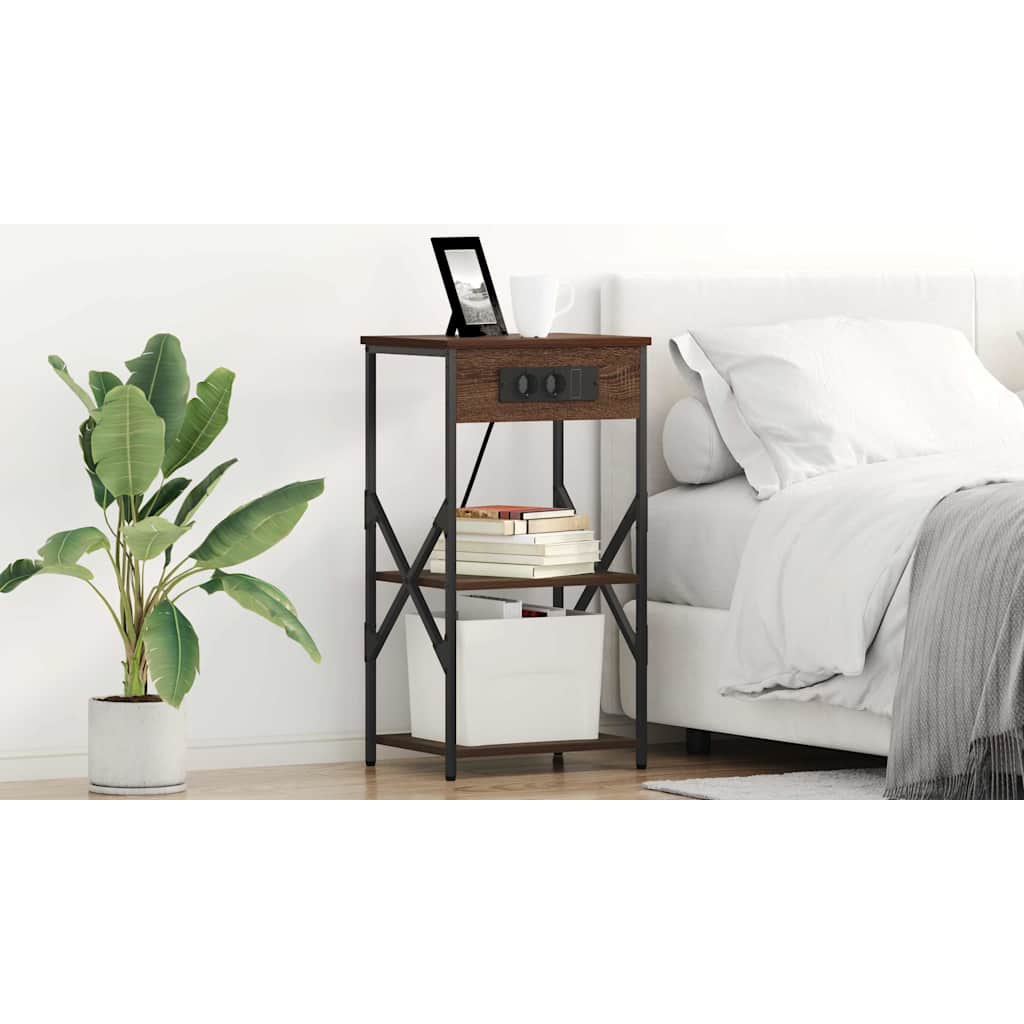 Natskab med hylde 2 pcs Brun eg 41 x 31 x 76 cm Konstrueret træ