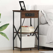 Natskab med hylde 2 pcs Brun eg 41 x 31 x 76 cm Konstrueret træ