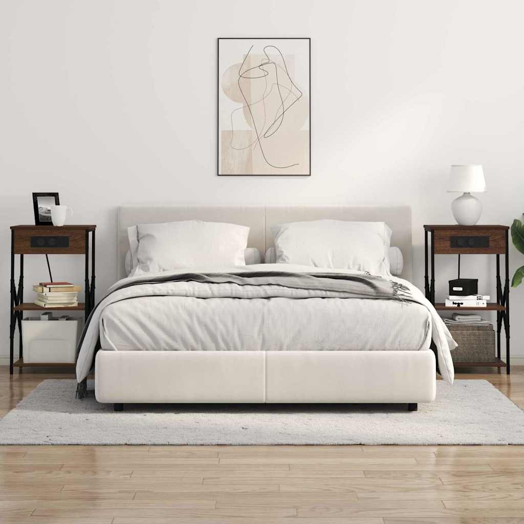 Natskab med hylde 2 pcs Brun eg 41 x 31 x 76 cm Konstrueret træ