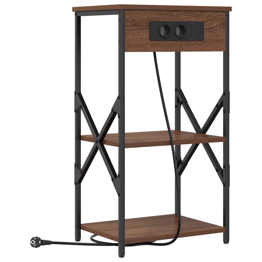Natskab med hylde 2 pcs Brun eg 41 x 31 x 76 cm Konstrueret træ