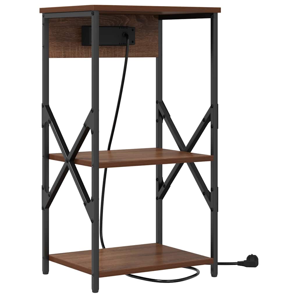 Natskab med hylde 2 pcs Brun eg 41 x 31 x 76 cm Konstrueret træ