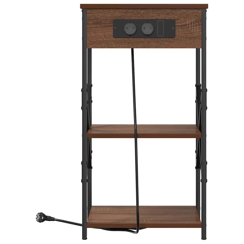 Natskab med hylde 2 pcs Brun eg 41 x 31 x 76 cm Konstrueret træ