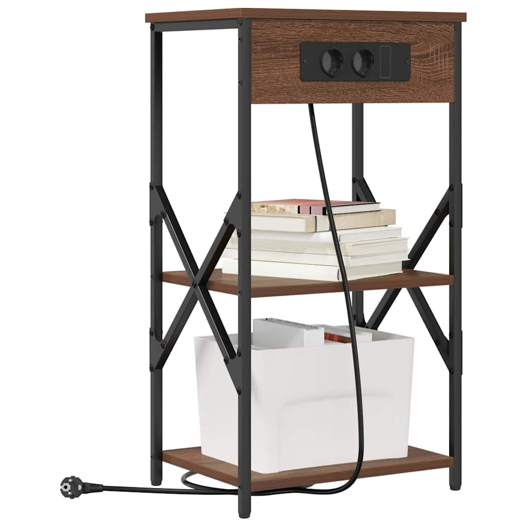 Natskab med hylde 2 pcs Brun eg 41 x 31 x 76 cm Konstrueret træ