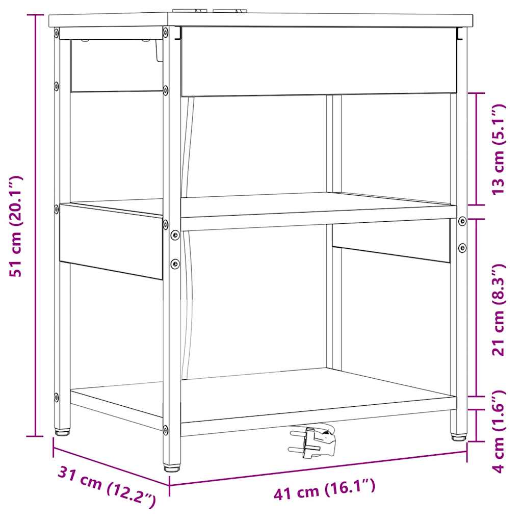 Natskab Sonoma eg 41 x 31 x 51 cm Konstrueret træ
