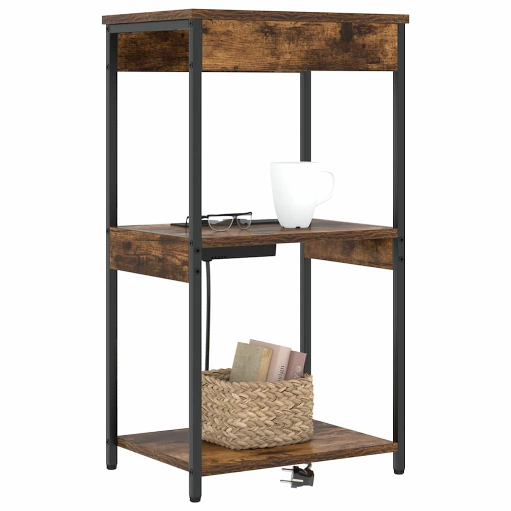 Natskab med hylde Røget eg 41 x 31 x 76 cm Konstrueret træ