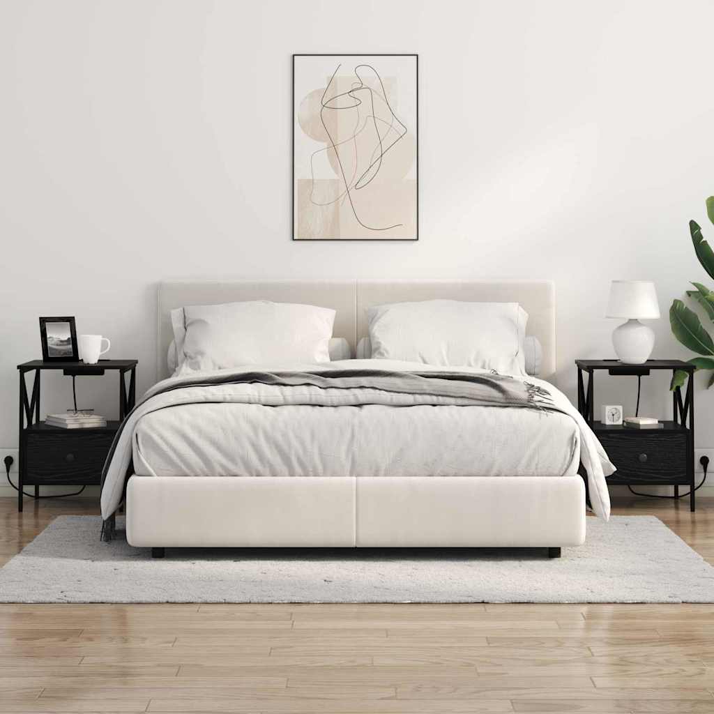 Natskab med skuffe Sort eg 41.5 x 40.5 x 55 cm Konstrueret træ