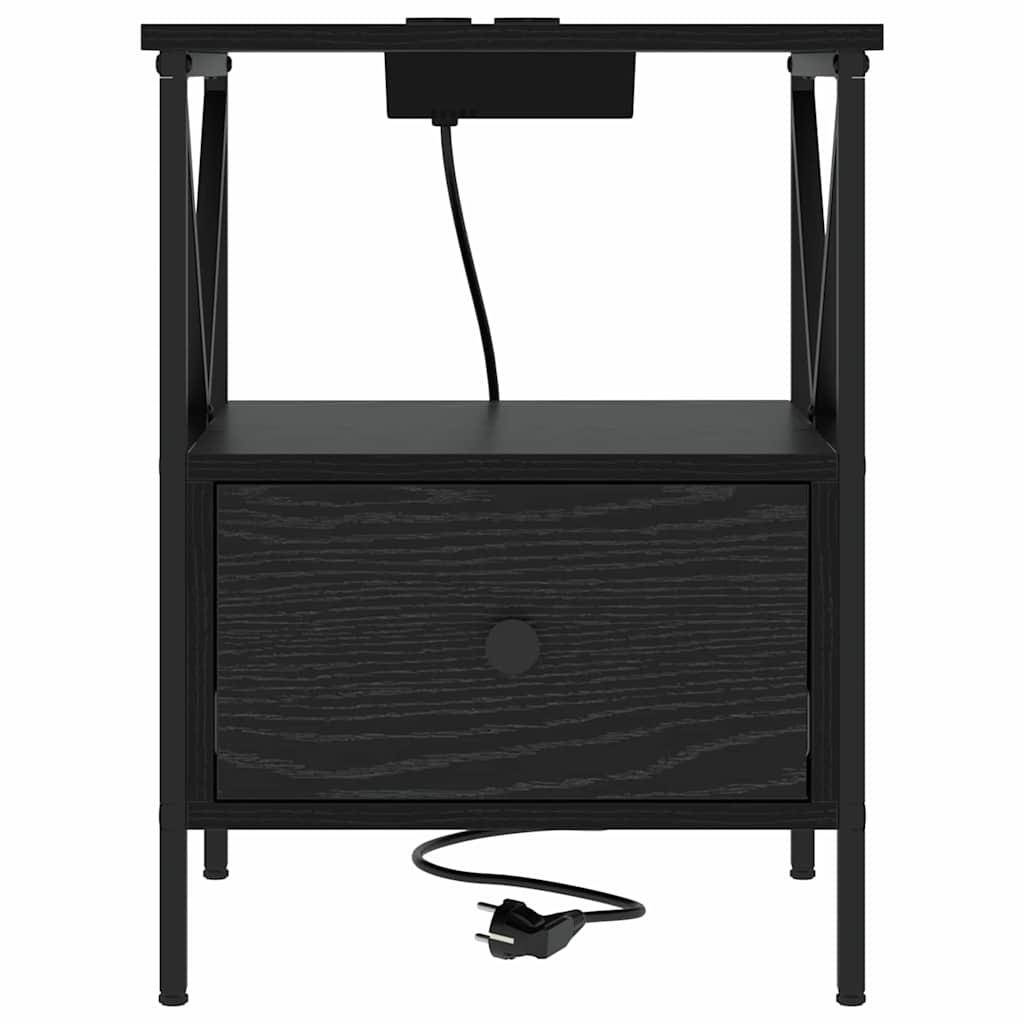 Natskab med skuffe Sort eg 41.5 x 40.5 x 55 cm Konstrueret træ