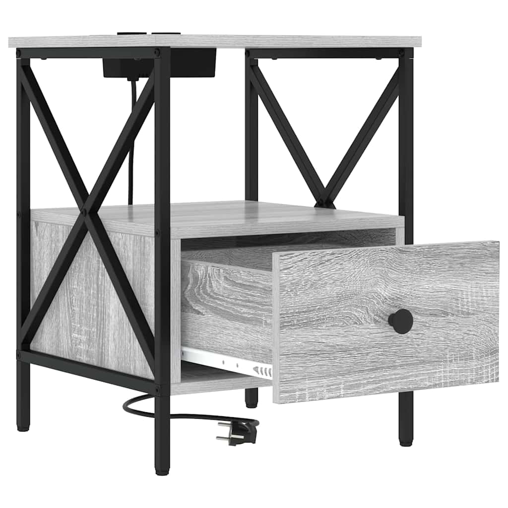 Natskab 2 pcs Grå Sonoma 41,5 x 40,5 x 55 cm Konstrueret træ