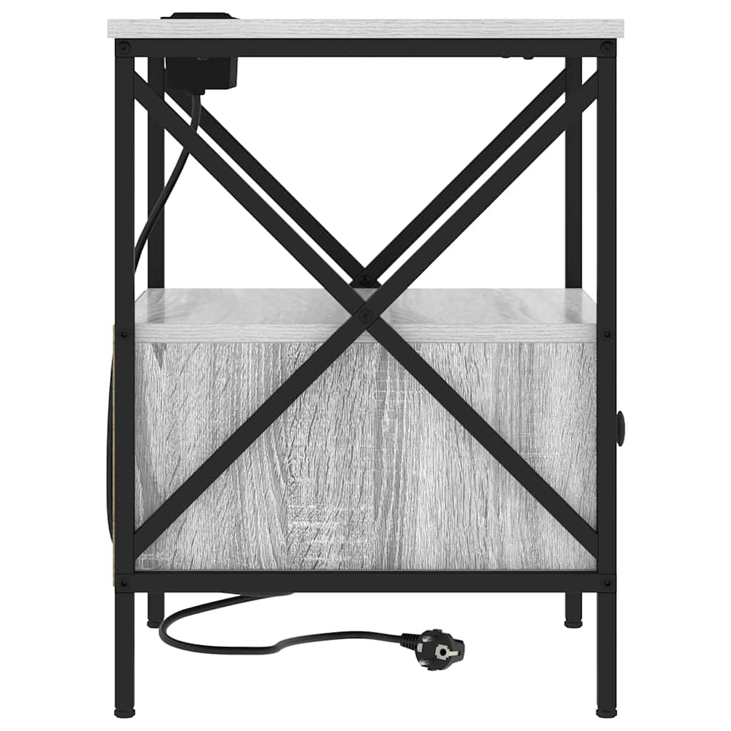 Natskab 2 pcs Grå Sonoma 41,5 x 40,5 x 55 cm Konstrueret træ