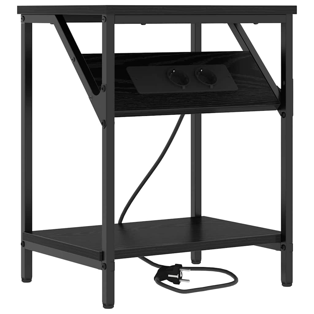 Sengebord Sort eg 38 x 30 x 48 cm Konstrueret træ