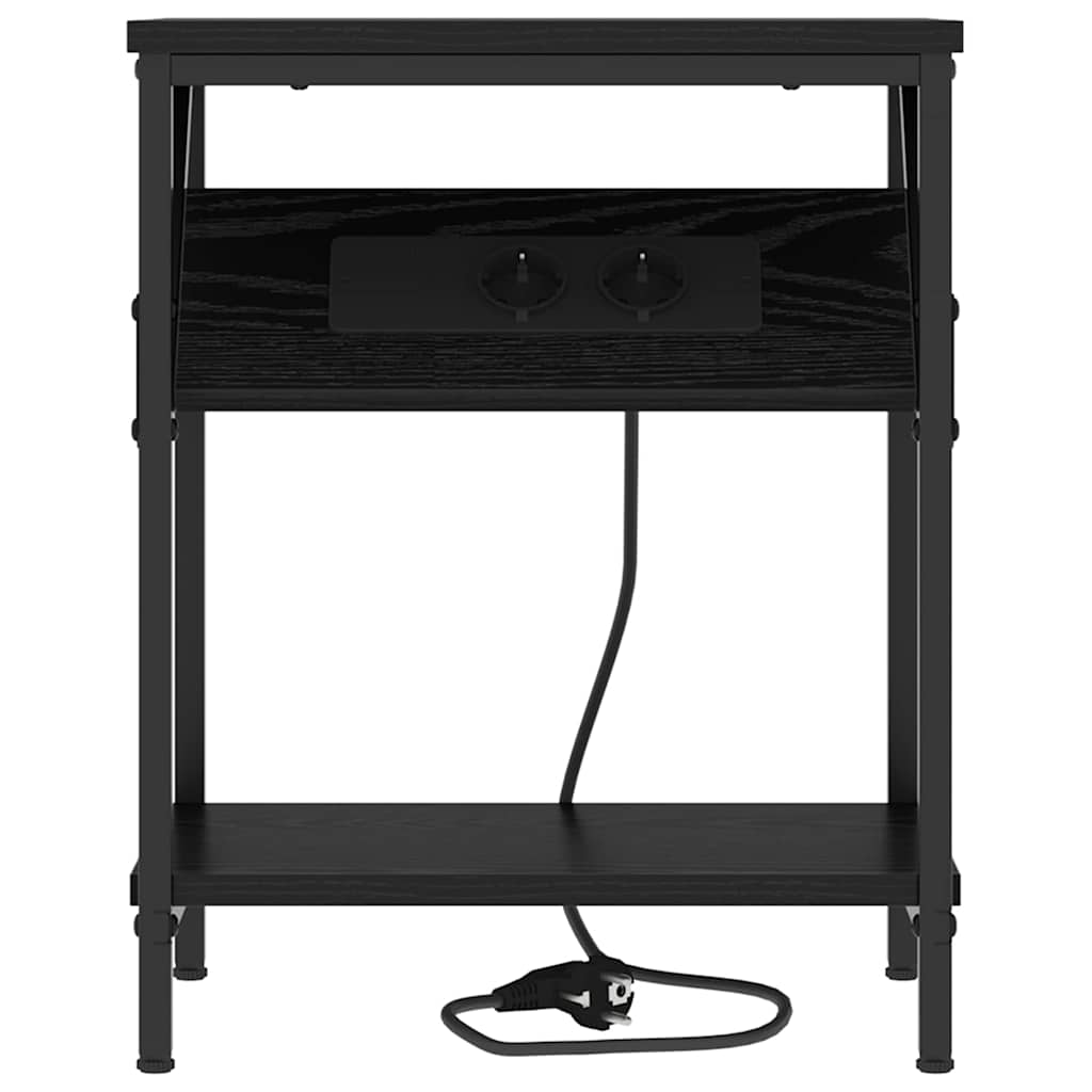 Sengebord Sort eg 38 x 30 x 48 cm Konstrueret træ