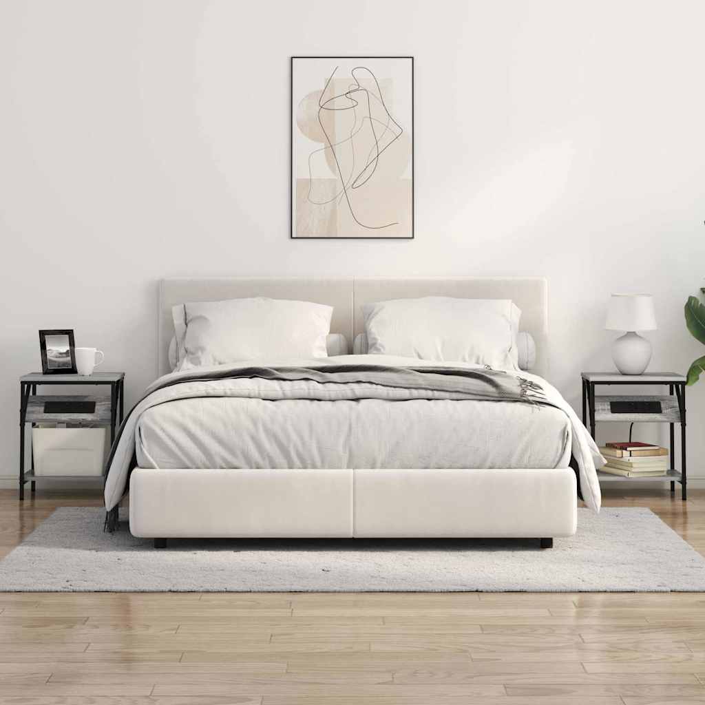 Sengebord 2 pcs Grå sonoma-eg 38 x 30 x 48 cm Konstrueret træ