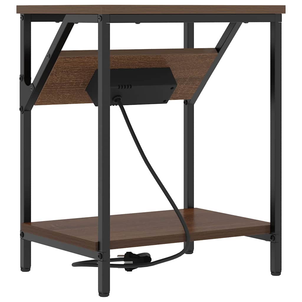 Sengebord Brun eg 38 x 30 x 48 cm Konstrueret træ