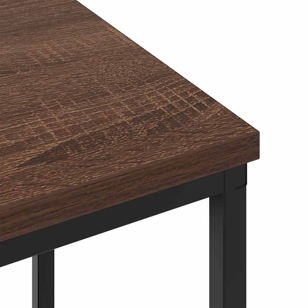 Sengebord 2 pcs Brun eg 38 x 30 x 48 cm Konstrueret træ