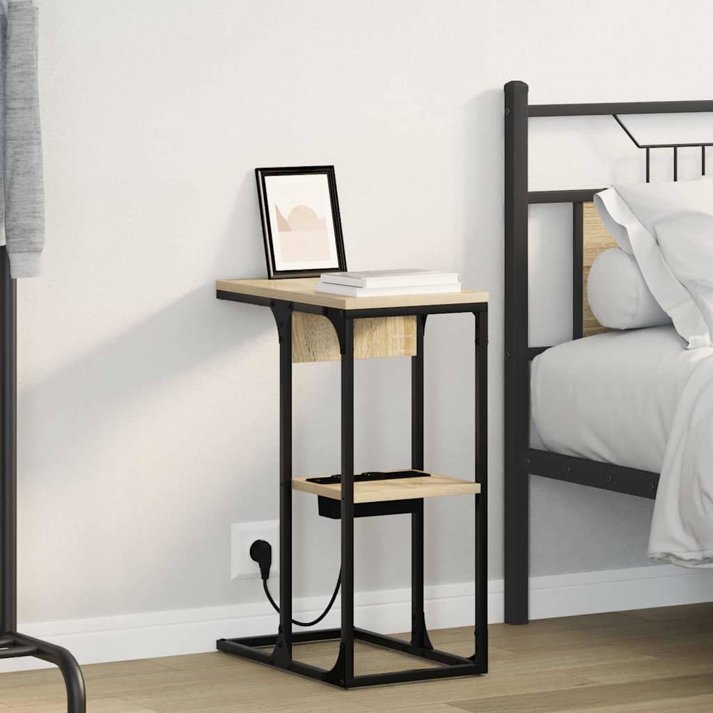 Sengebord Sonoma-eg 41.5 x 26 x 60.5 cm Konstrueret træ