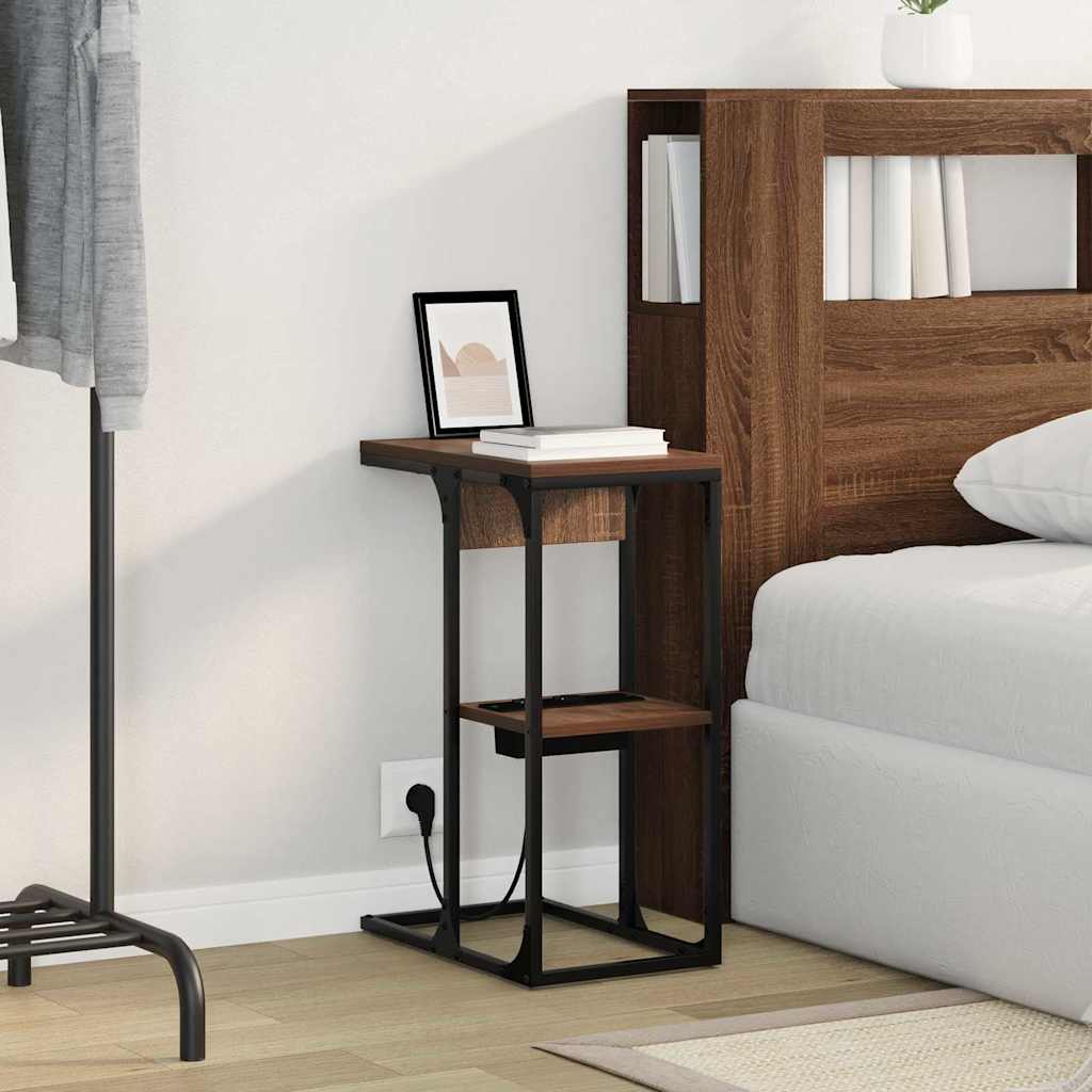 Sengebord Brun eg 41.5 x 26 x 60.5 cm Konstrueret træ