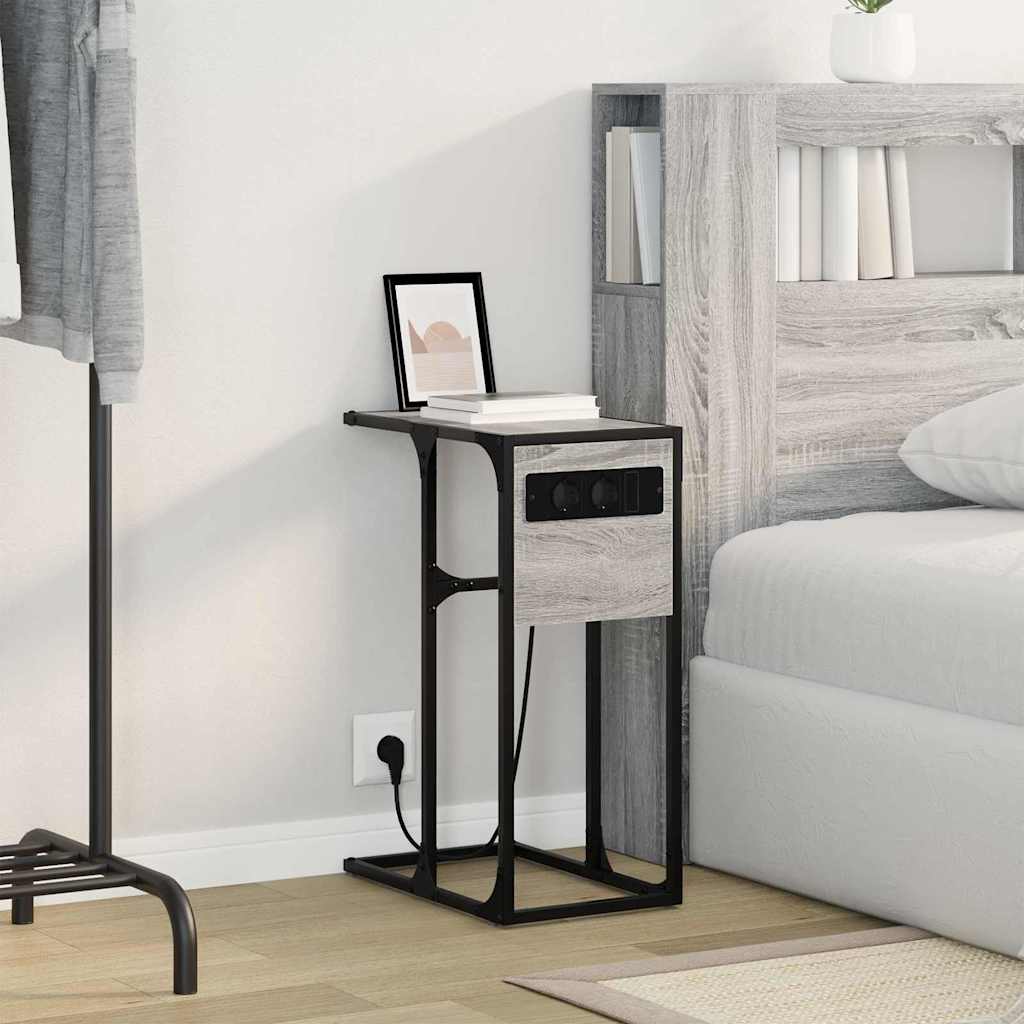 Sengebord Grå sonoma-eg Konstrueret træ