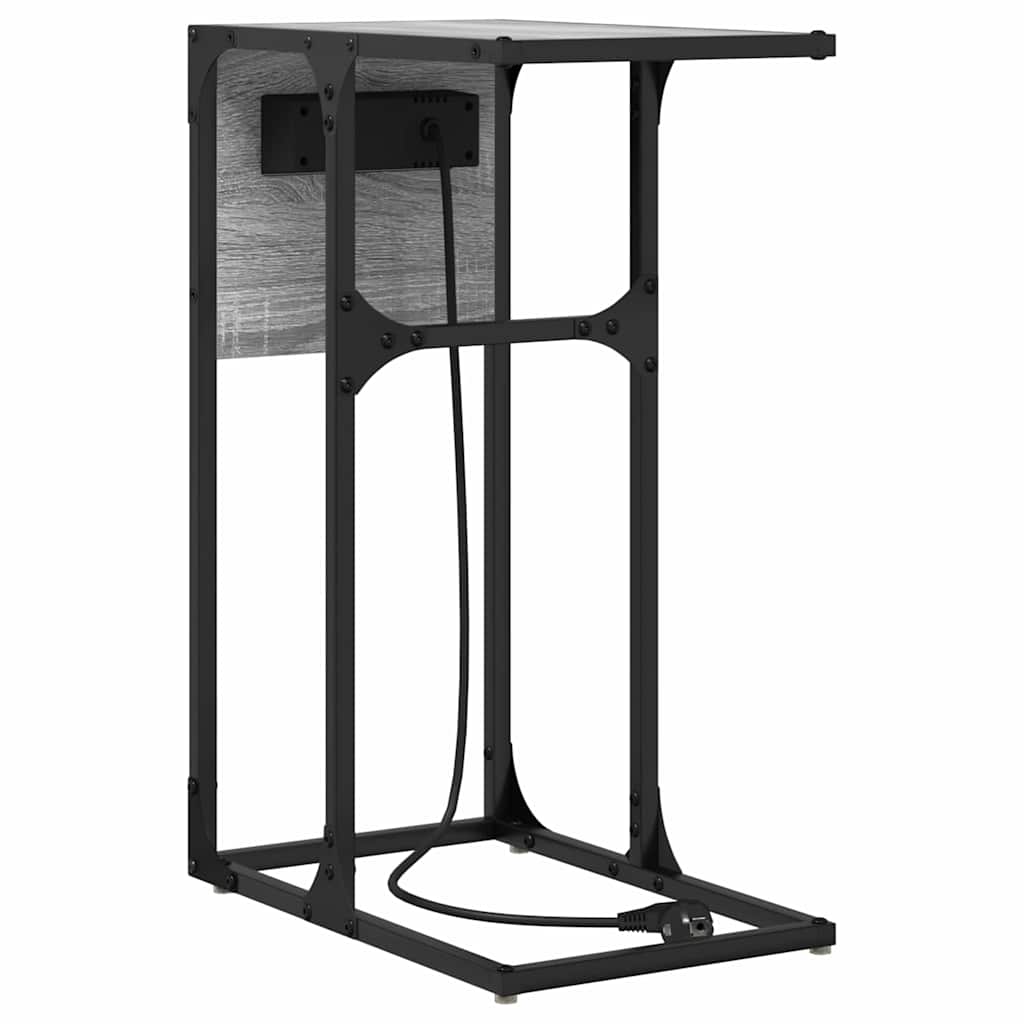 Sengebord Grå sonoma-eg Konstrueret træ