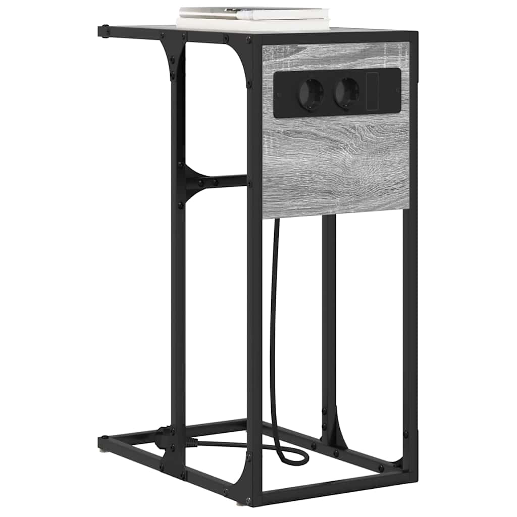 Sengebord Grå sonoma-eg Konstrueret træ