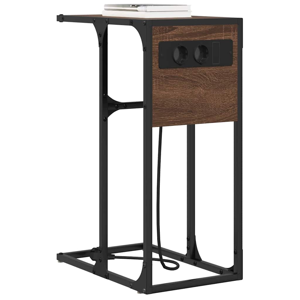 Sengebord Brun eg Konstrueret træ