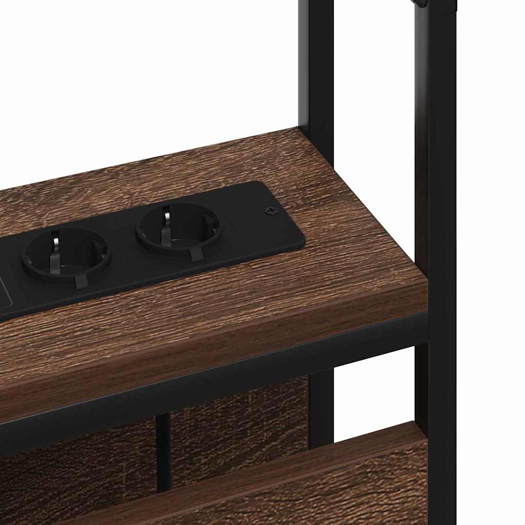 Opbevaringshovedgavl med hylde Brun eg 75 cm Konstrueret træ