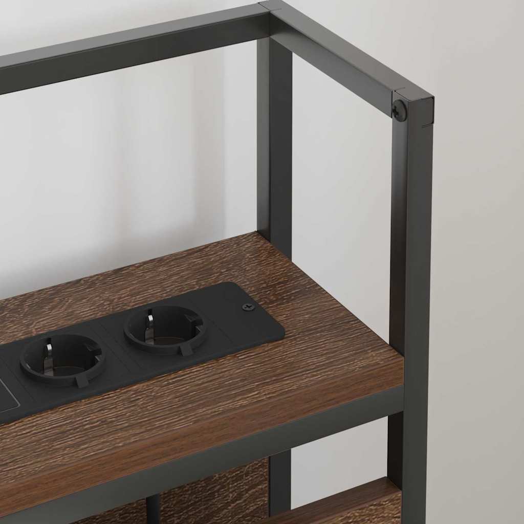 Opbevaringshovedgavl med hylde Brun eg 75 cm Konstrueret træ