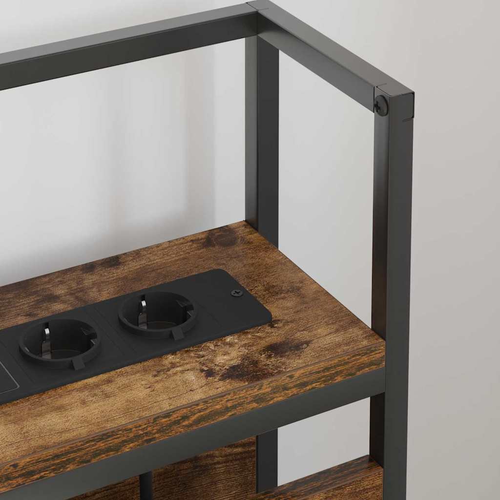 Opbevaringshovedgavl med hylde Røget eg 150 cm Konstrueret træ