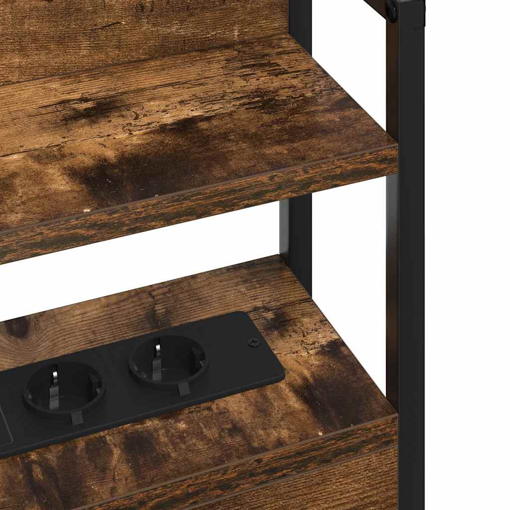 Opbevaringshovedgavl med hylde Røget eg 75 cm Konstrueret træ