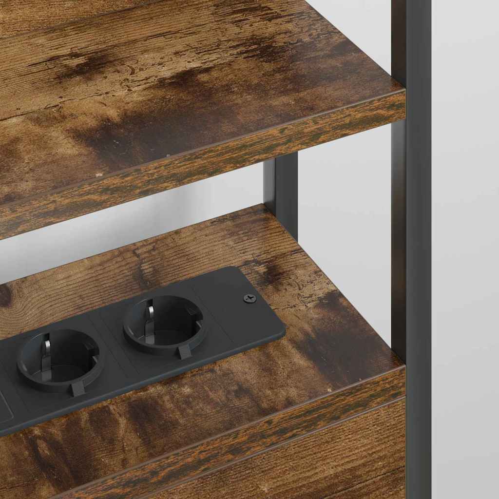 Opbevaringshovedgavl med hylde Røget eg 75 cm Konstrueret træ