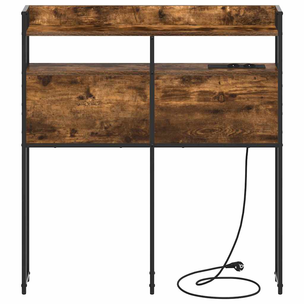 Opbevaringshovedgavl med hylde Røget eg 75 cm Konstrueret træ