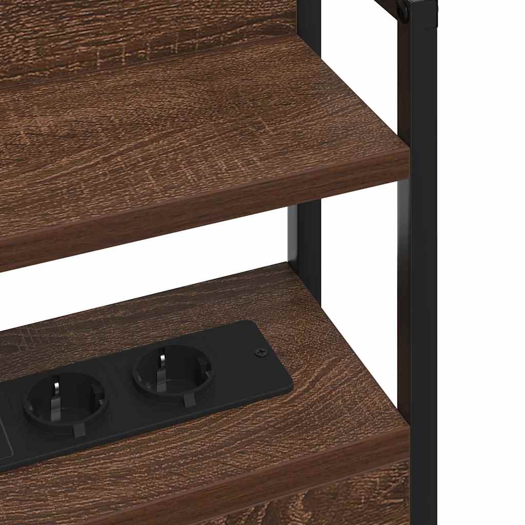 Opbevaringshovedgavl med hylde Brun eg 120 cm Konstrueret træ