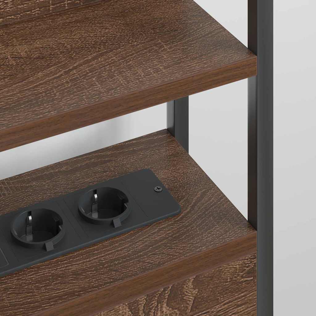 Opbevaringshovedgavl med hylde Brun eg 160 cm Konstrueret træ