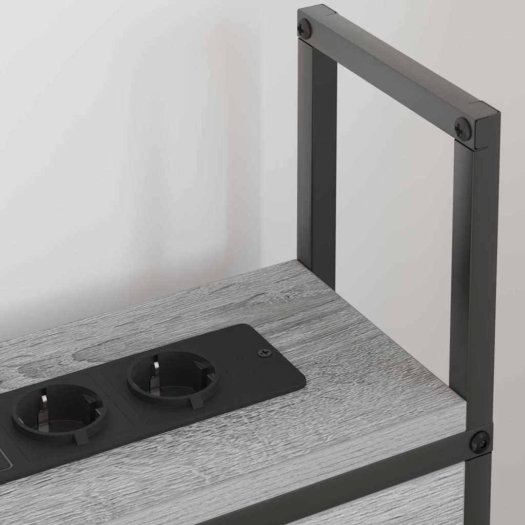 Opbevaringshovedgavl med Opladningsstation Grå sonoma-eg