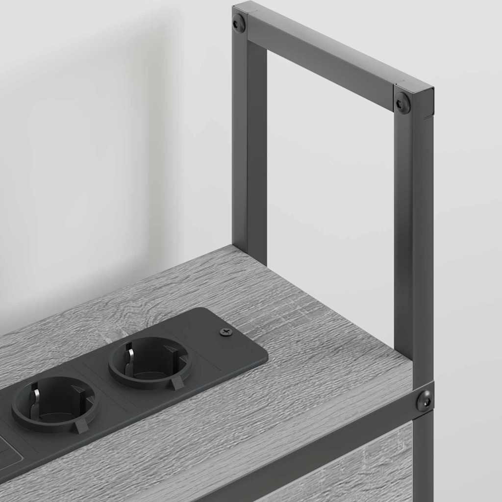 Opbevaringshovedgavl med Opladningsstation Grå sonoma-eg