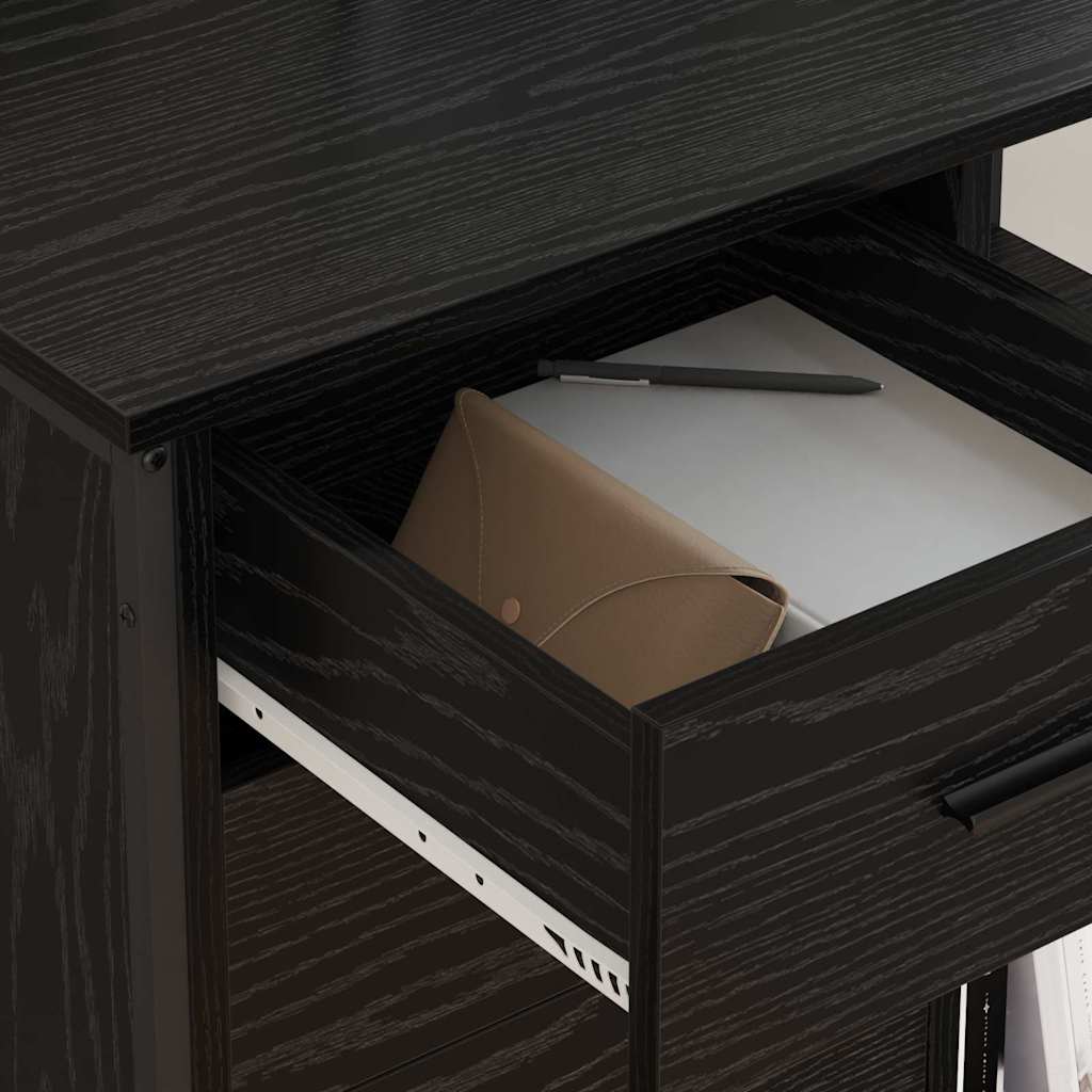 Skab med Opladningsstation med hjul Sort eg 76 x 41 x 72 cm