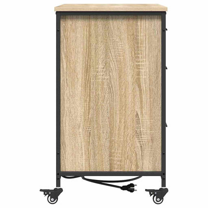 Skab med Opladningsstation med hjul Sonoma eg 76 x 41 x 72 cm