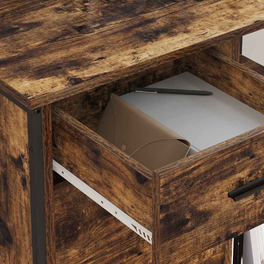 Skab med Opladningsstation med hjul Røget eg 76 x 41 x 72 cm