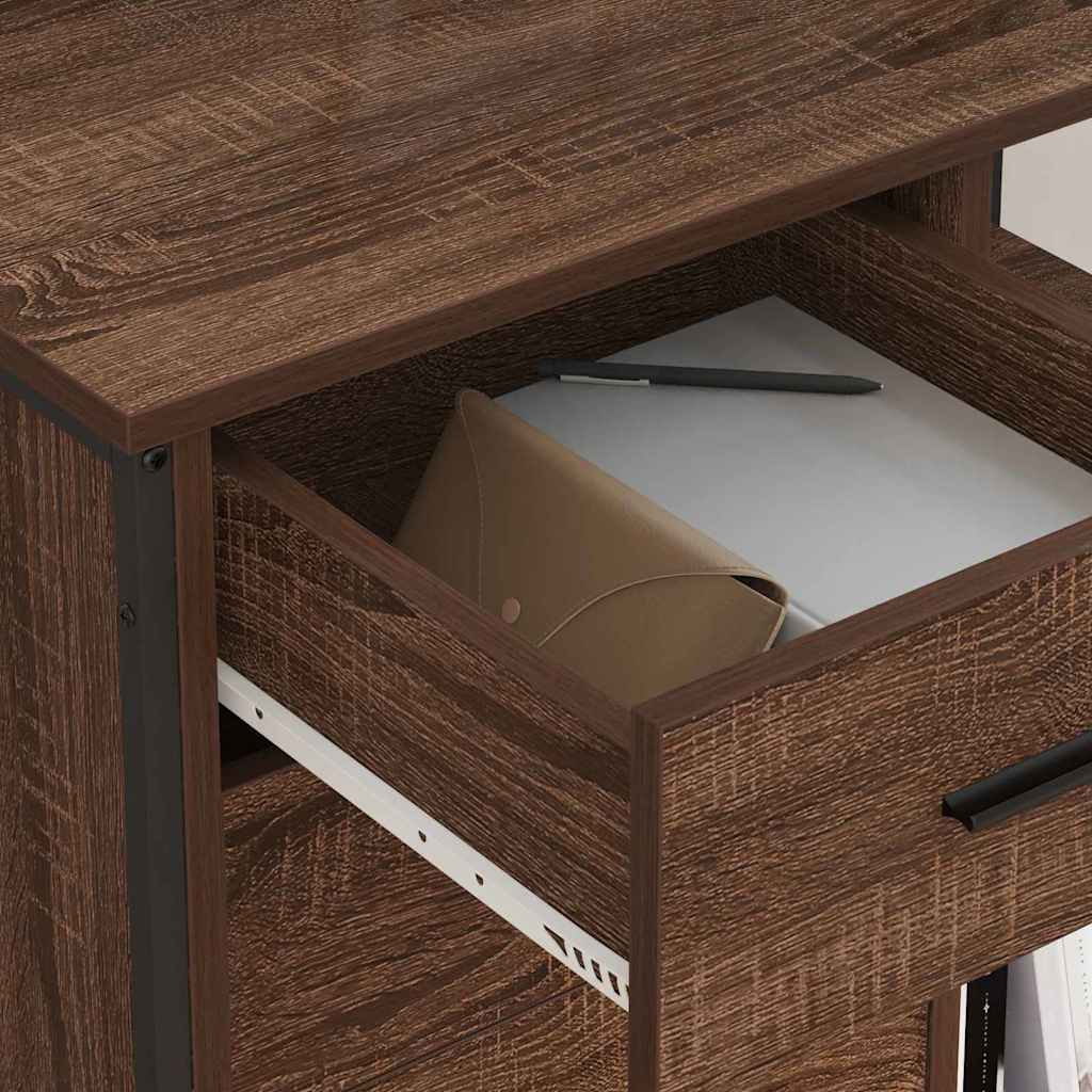 Skab med Opladningsstation med hjul Brun eg 76 x 41 x 72 cm