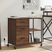Skab med Opladningsstation med hjul Brun eg 76 x 41 x 72 cm