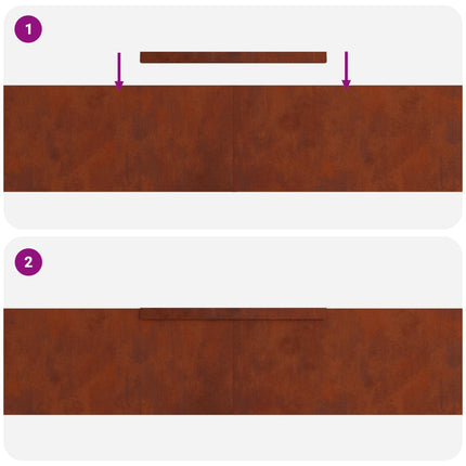 Plænekant 450 x 20 cm Cortenstål Rusten