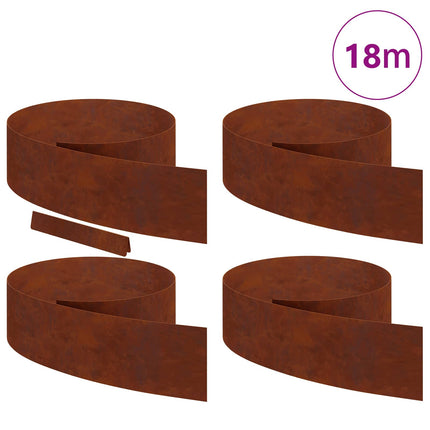 Plænekant 4 pcs Rusten 450 x 0,05 x 20 cm Cortenstål
