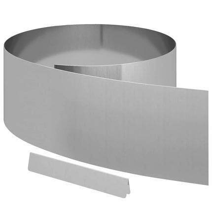 Plænekant 450 x 25 cm Galvaniseret stål Sølv