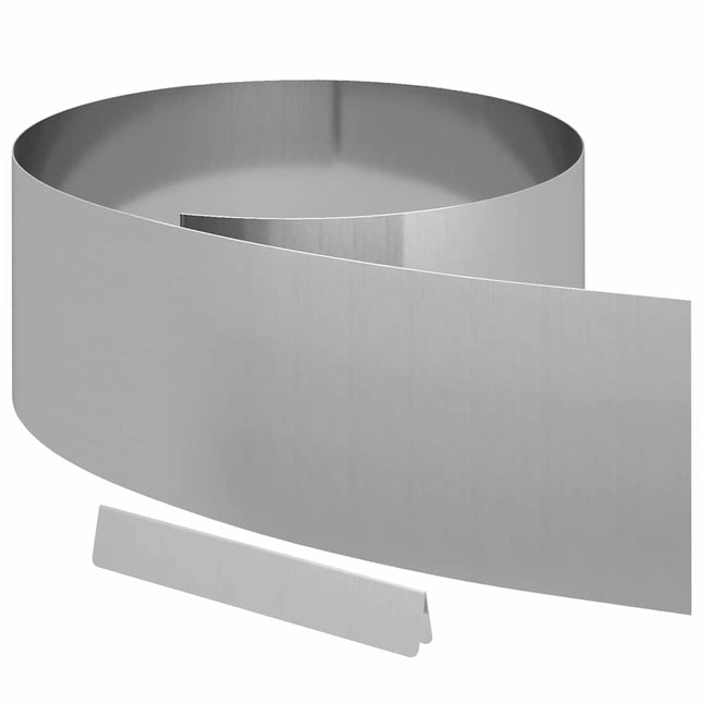 Plænekant 450 x 25 cm Galvaniseret stål Sølv