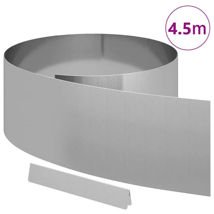 Plænekant 450 x 25 cm Galvaniseret stål Sølv
