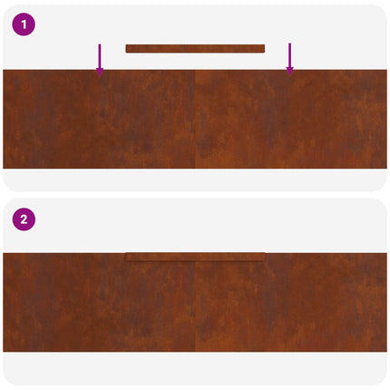 Plænekant 450 x 25 cm Cortenstål Rusten
