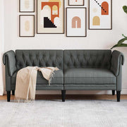 Chesterfieldsofa med pude Mørkegrå 182.5 x 74.5 x 74.5 cm Stof