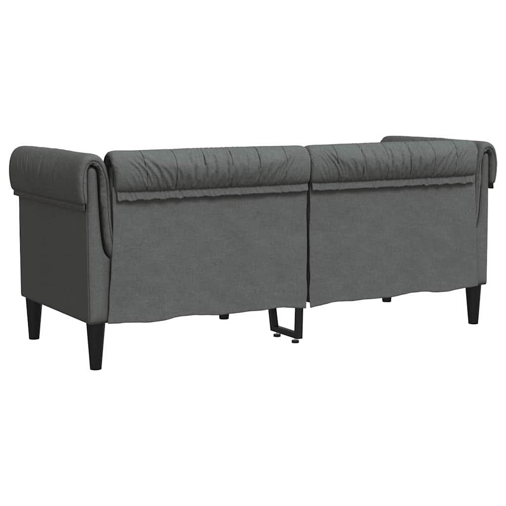 Chesterfieldsofa med pude Mørkegrå 182.5 x 74.5 x 74.5 cm Stof